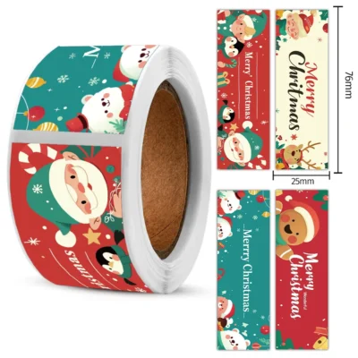 Rollo de pegatinas navideñas de 120 piezas 3
