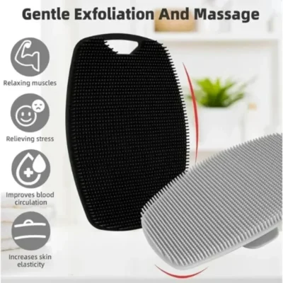 Cepillo de limpieza corporal de silicona suave para exfoliación, práctico, fácil de limpiar, cepillo de baño de silicona, 1 ud. 2