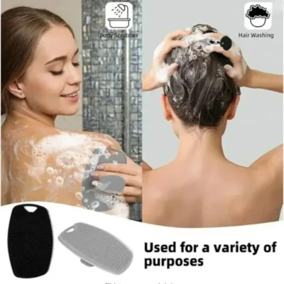 Cepillo de limpieza corporal de silicona suave para exfoliación, práctico, fácil de limpiar, cepillo de baño de silicona, 1 ud. 3
