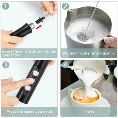 Espumador de leche eléctrico recargable 5