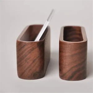 Tarjetero de madera nogal para tarjetas de visita 1