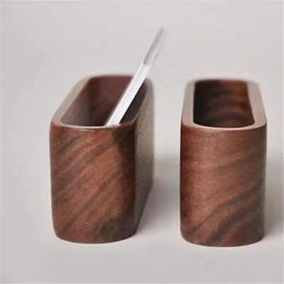 Tarjetero de madera nogal para tarjetas de visita 1