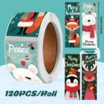 Rollo de pegatinas navideñas de 120 piezas 2