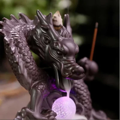 Quemador de incienso de dragón con luz 3