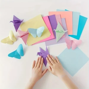 100 piezas de papel de origami cuadrado vibrante: hojas coloridas hechas a mano para creaciones artísticas, para origami, manualidades, álbumes de recortes 1