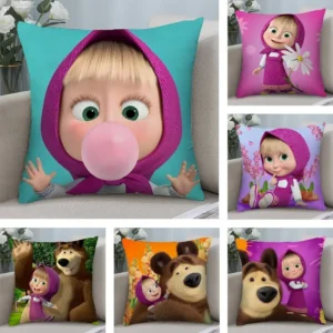 Funda de cojín de Masha y el oso 1