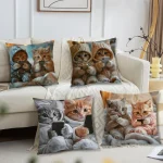 Funda de cojín gatos 1