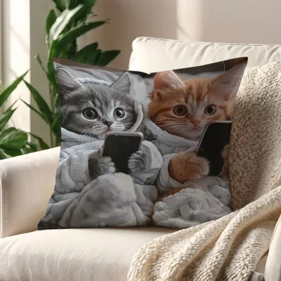 Funda de cojín gatos 2