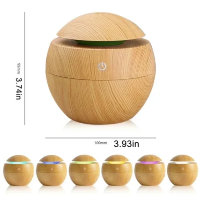 Humidificador Aromático de Madera LED 3