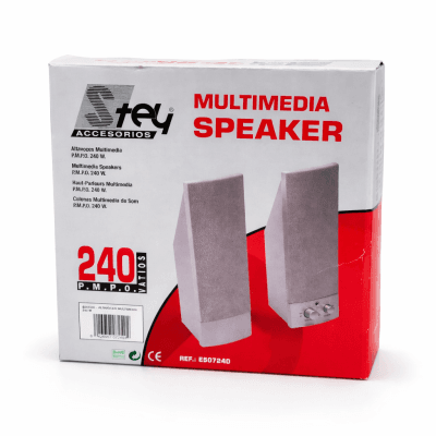 Altavoces multimedia para ordenador con control de volumen y entrada de auriculares