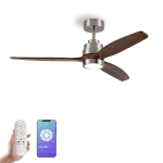 Ventilador de Techo YOEVU HELIX Dark Wood DC con Luz LED, WiFi, Alexa y 6 Velocidades Silencioso