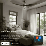 Ventilador de Techo YOEVU HELIX Dark Wood DC con Luz LED, WiFi, Alexa y 6 Velocidades Silencioso