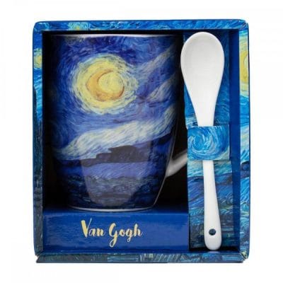 Taza Noche Estrellada Van Gogh con cuchara regalo