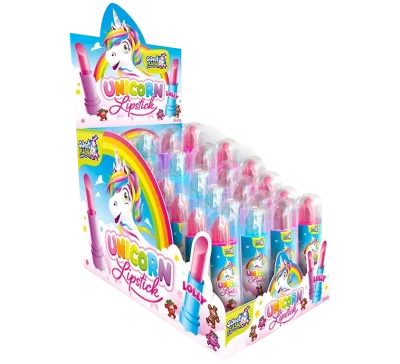 Unicorn Lipstick caramelo pintalabios sabores fresa frambuesa cola golosina infantil