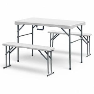Home 13 Kit mesa plegable y bancos 113 cm portátil