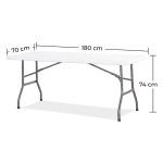 Mesa plegable tipo maleta 180 cm portátil para 8 personas