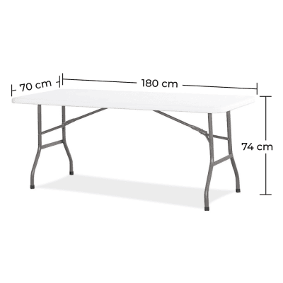Mesa plegable tipo maleta 180 cm portátil para 8 personas
