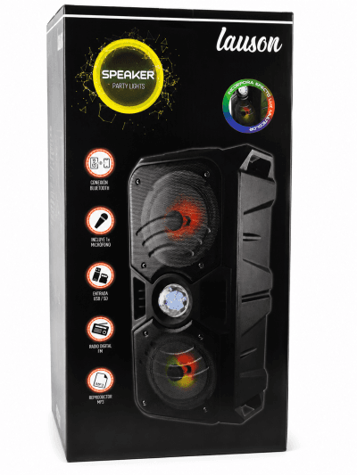 Altavoz Bluetooth Portátil Lauson LLX33 con luces LED, karaoke y micrófono