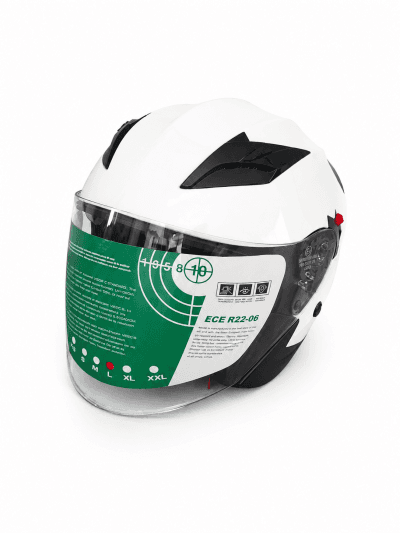 Casco de Moto Homologado ECE R22.06 Blanco con Visera | Tallas M y L