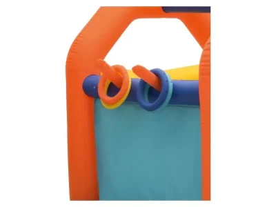 astillo Hinchable Infantil Multicolor con Canasta y Juego de Aros 160x180 cm