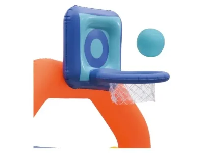 astillo Hinchable Infantil Multicolor con Canasta y Juego de Aros 160x180 cm