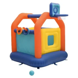 Home 13 astillo Hinchable Infantil Multicolor con Canasta y Juego de Aros 160x180 cm