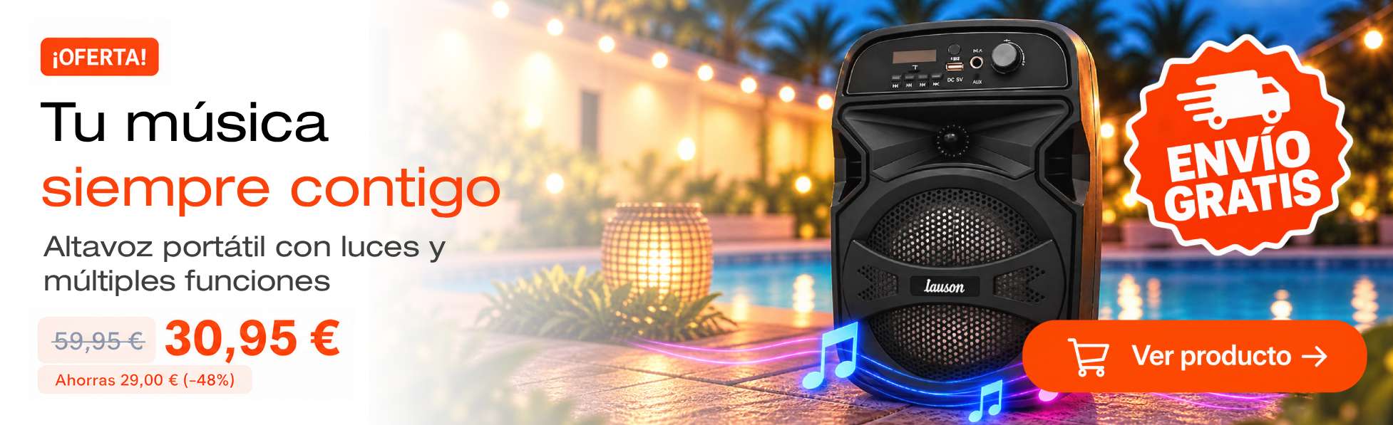 Altavoz portátil Lauson 25W en oferta